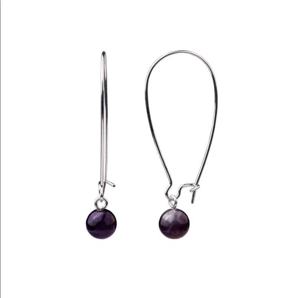 Amethyst Artisan Earrings with Sterling Silver Wire